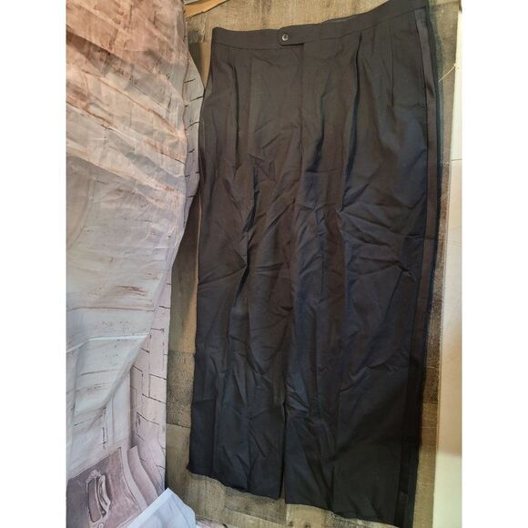 Bill Blass eveningwear mens black formal pants‎ wool - Picture 1 of 7